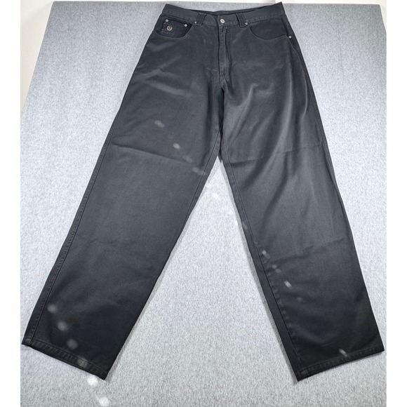 Vintage Pelle Pelle Mark Buchanan‎ Denim Jeans Mens 34X32 Black Solid Pants Y2K